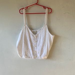 White cropped top
